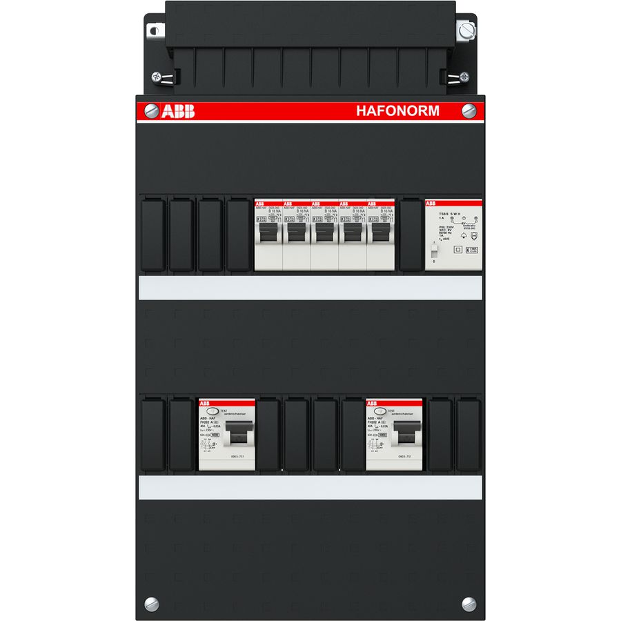 Installatiekast 5x achter 2x30mA + T 1-f