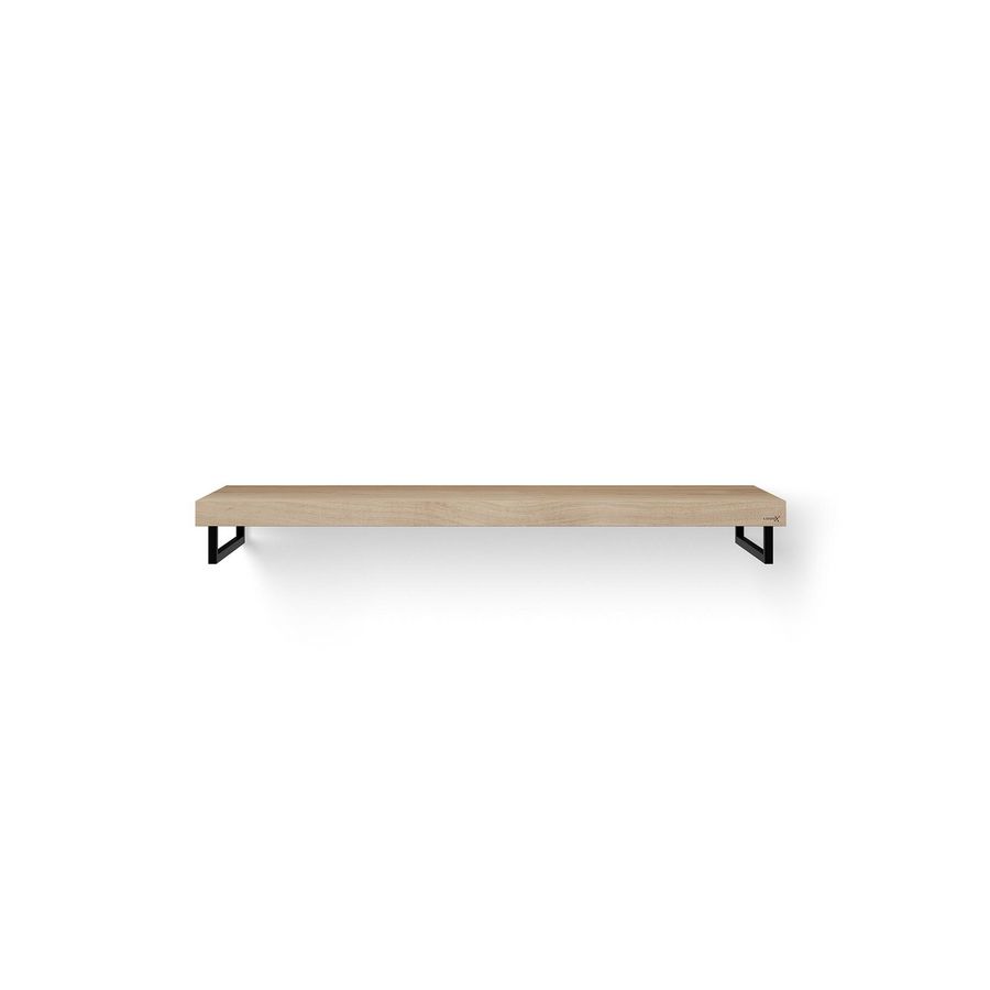 Wastafelblad Solo Wood eiken 140cm zwart 2x handdoekhouder