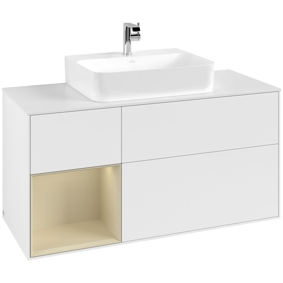 Wastafelonderkast Finion 1200x603x501mm White Matt Lacquer F161HJMT