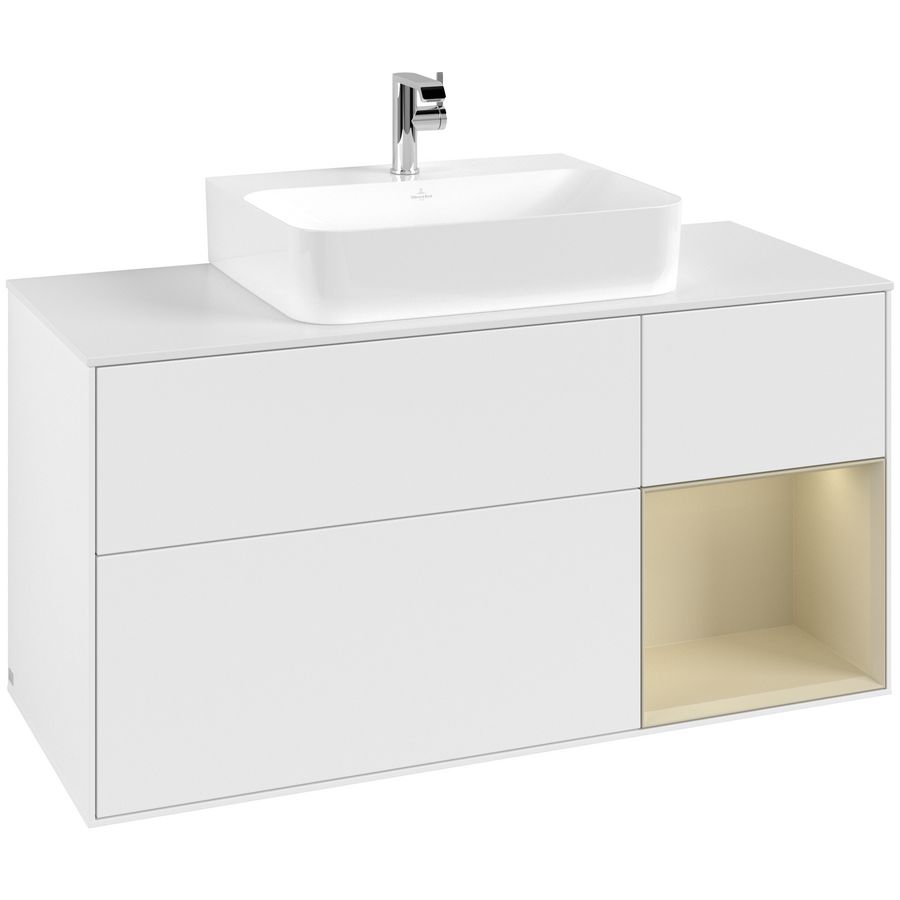 Wastafelonderkast Finion 1200x603x501mm White Matt Lacquer F171HJMT