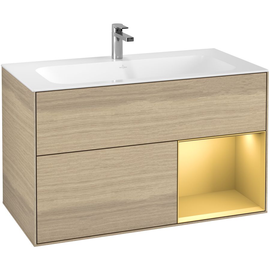 Wastafelonderkast Finion 996x591x498mm Oak Veneer F040HFPC