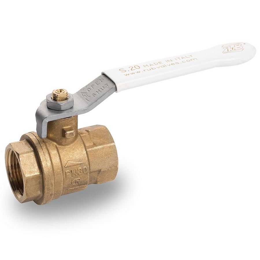 Kogelkraan S20 1"bn. messing DN25 Geo hendel wit 0 VVE=40