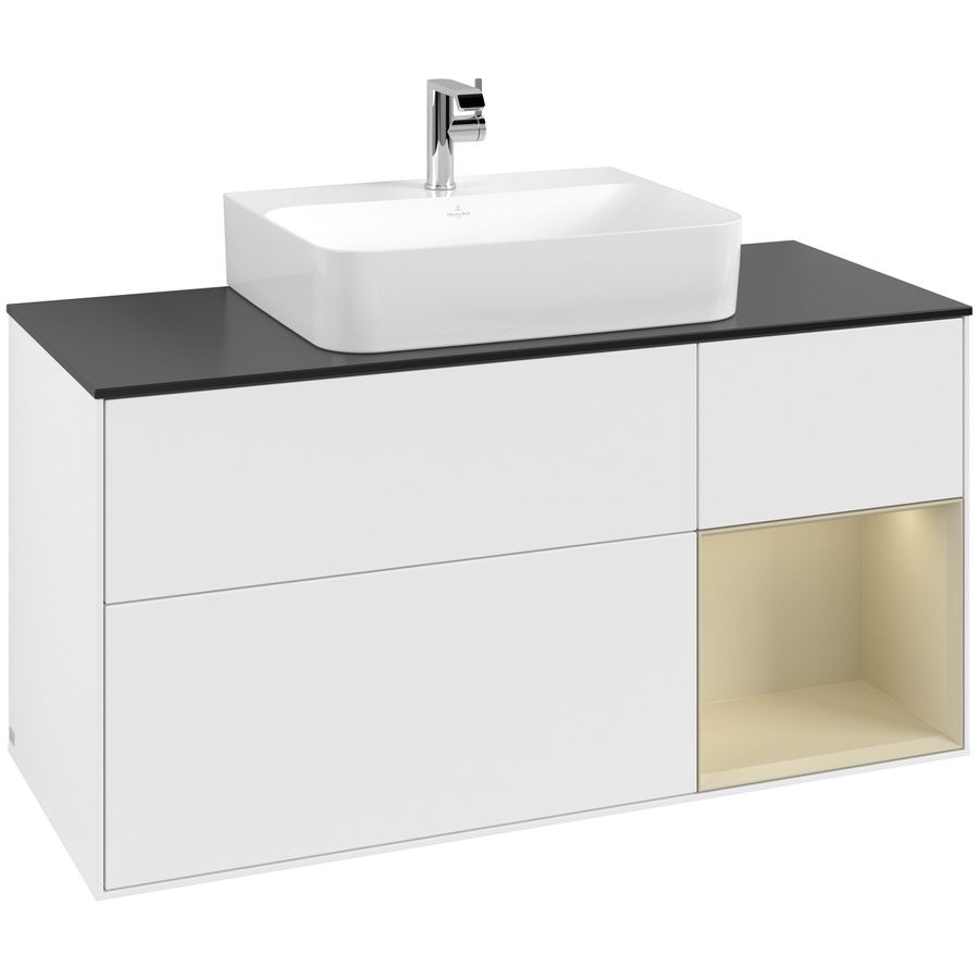 Wastafelonderkast Finion 1200x603x501mm White Matt Lacquer F172HJMT
