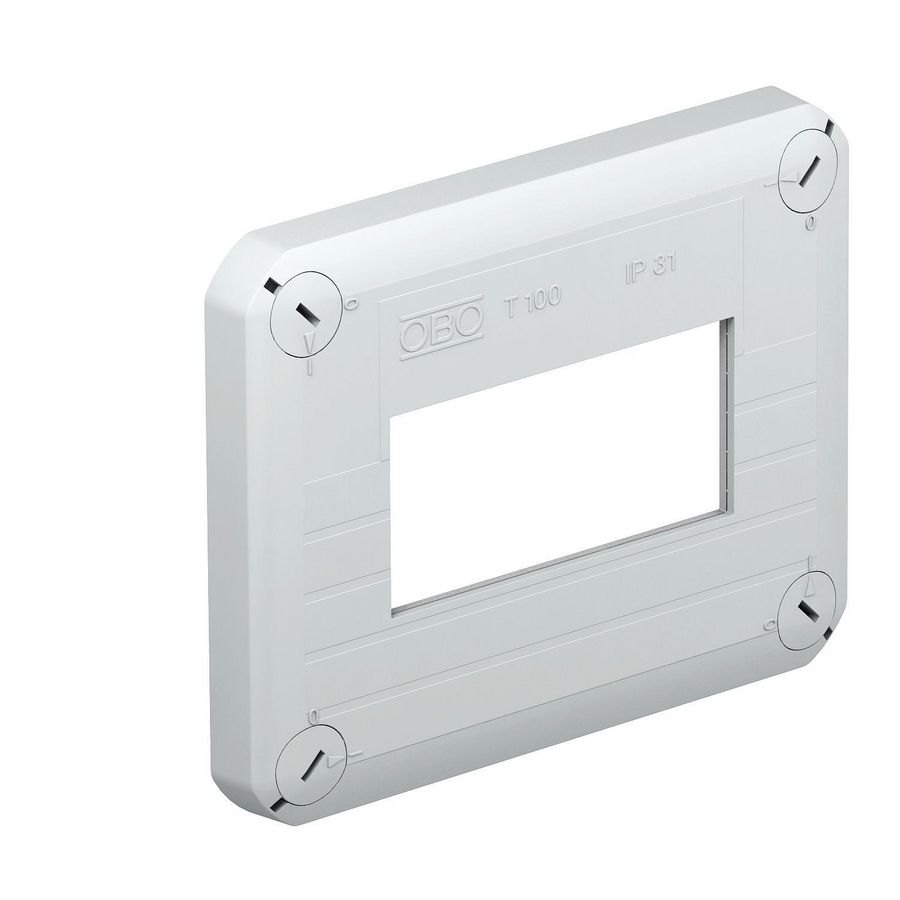 Deksel met 2V inbouw module 45, v. T100 kabeldoos 150x116x15