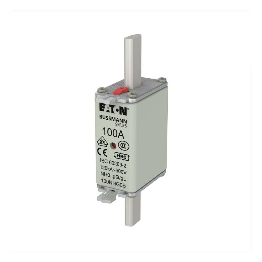 Zekering laagsp. 100A AC 500V NH0 gL/gG dubbele meld VVE=3