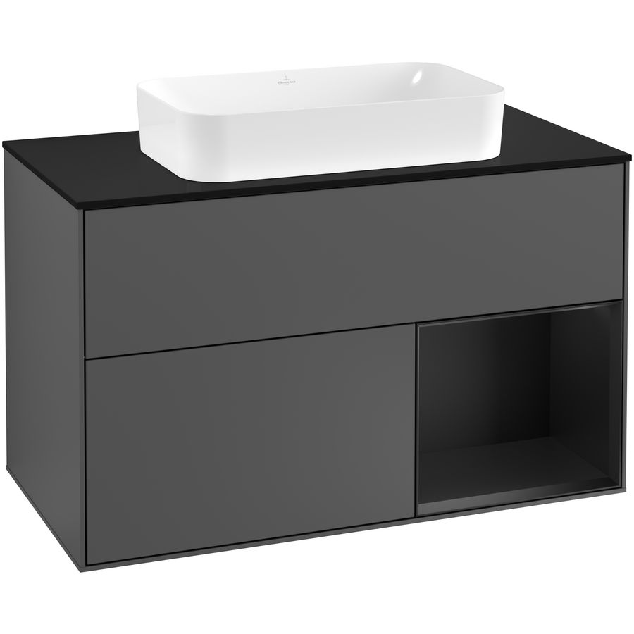 Wastafelonderkast Finion 1000x603x501mm Antr. Matt Lacquer G252PDGK