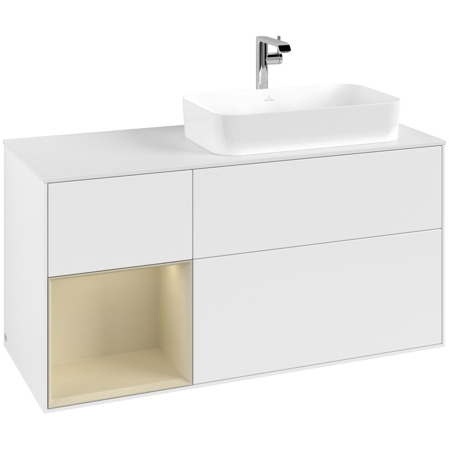 Wastafelonderkast Finion 1200x603x501mm White Matt Lacquer F271HJMT