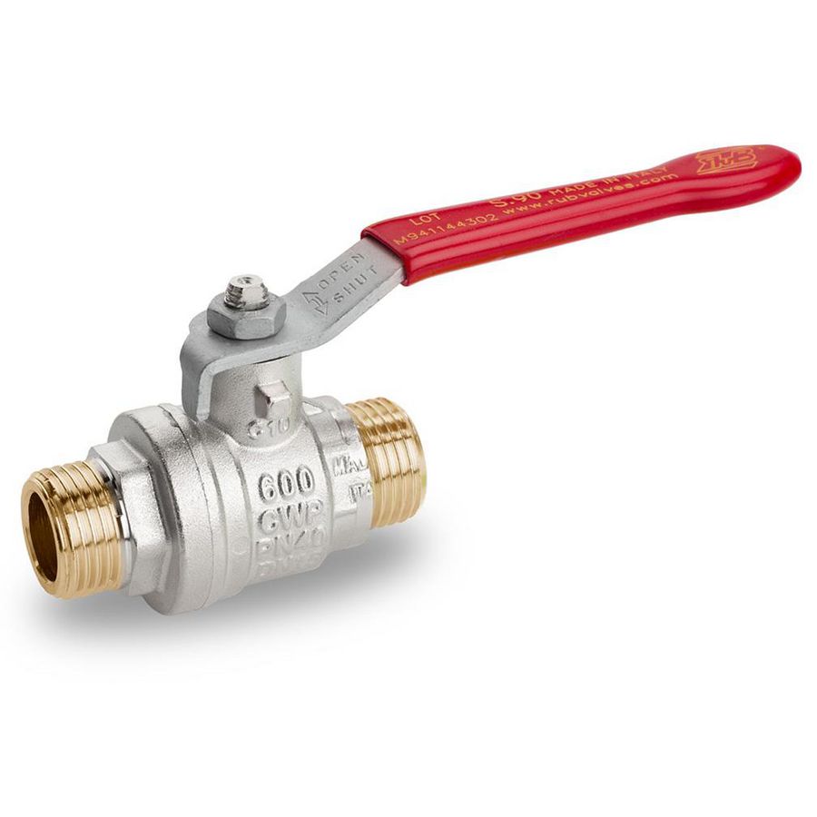 Kogelkraan S90 1/2"bt.xbt. dn15 vern/hendel rood VVE=80