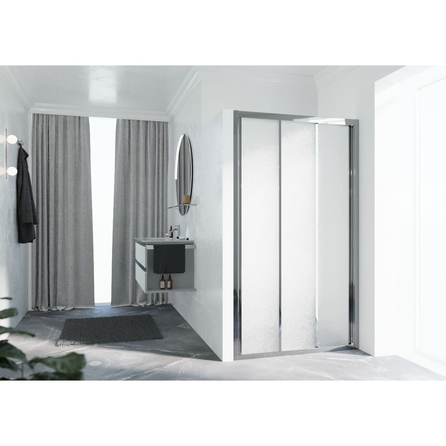 Schuifdeur LUNES 3P 1140-1200x1950mm glas niva profiel chroom