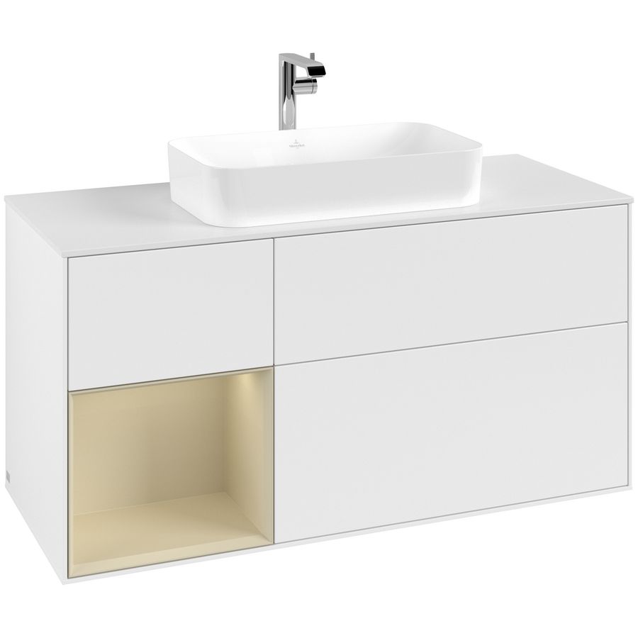 Wastafelonderkast Finion 1200x603x501mm White Matt Lacquer F291HJMT