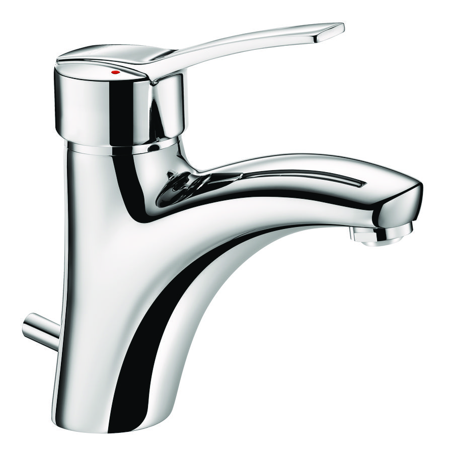 Wastafelmengkraan H.85 L.135 trekplug & hevel volle greep