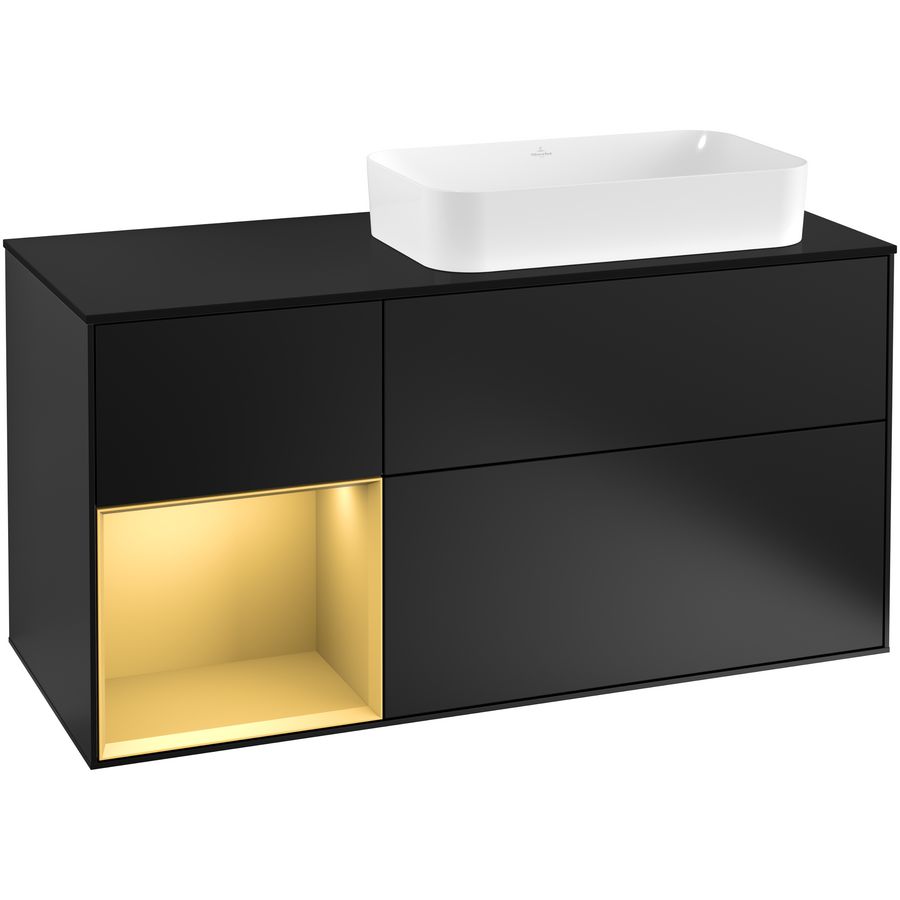 Wastafelonderkast Finion 1200x603x501mm Black Matt Lacquer G272HFPD