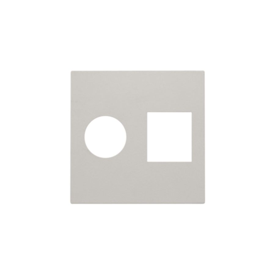 Afwerkingsset enkelvoudige coax/netwerkaans. RJ45 l.grey