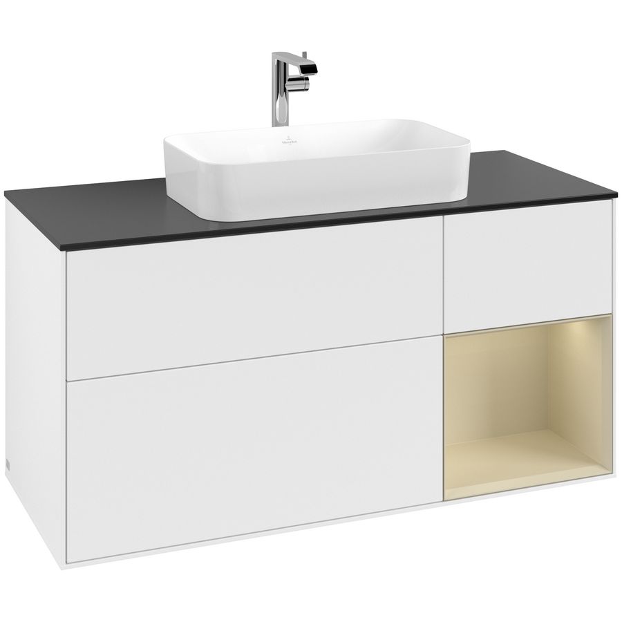 Wastafelonderkast Finion 1200x603x501mm White Matt Lacquer F302HJMT