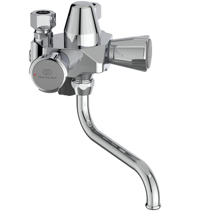 Nimbus II Messing Eco drukmengcombinatie chroom m.draaibare onderuitloop 8bar