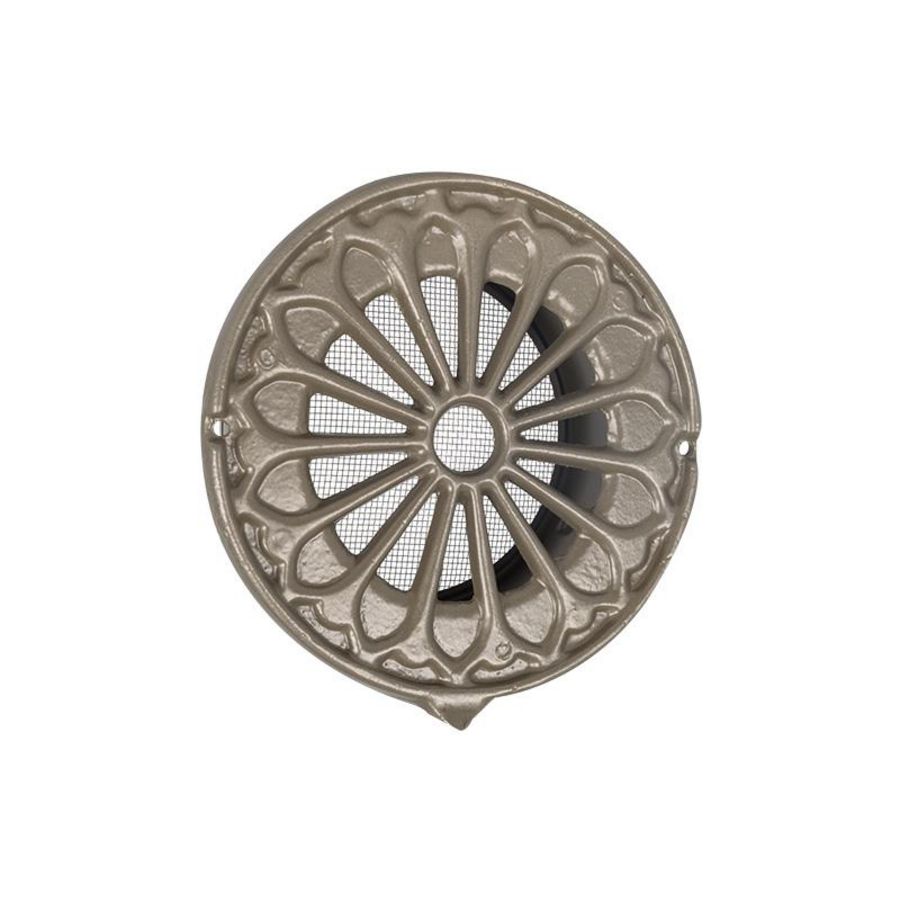 ALU gevelrooster Retro-model Ø100mm brons