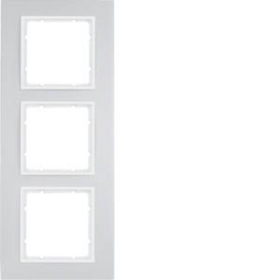 Afdekraam 3-v berker B.7 aluminium/polarwit