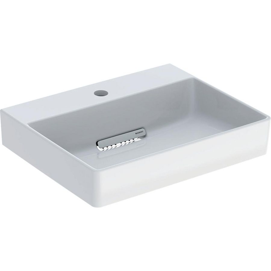 Wastafel afvoer horizontaal 50x41cm met kraangat wit Keratect ONE incl. sifon