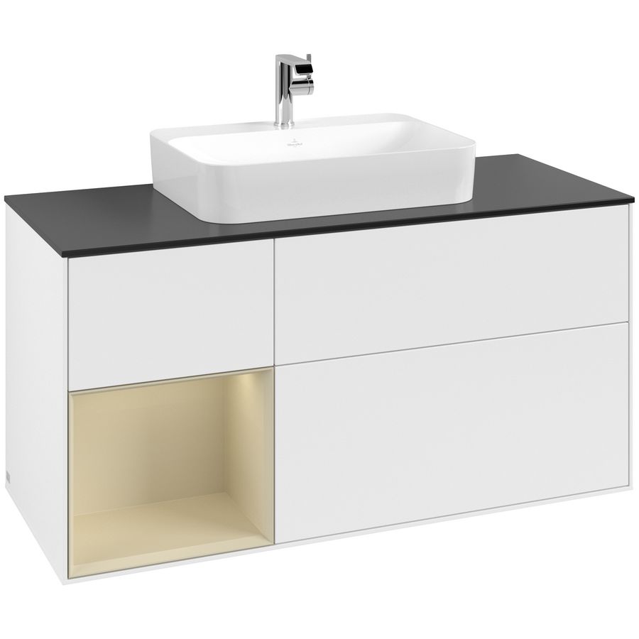 Wastafelonderkast Finion 1200x603x501mm White Matt Lacquer F412HJMT