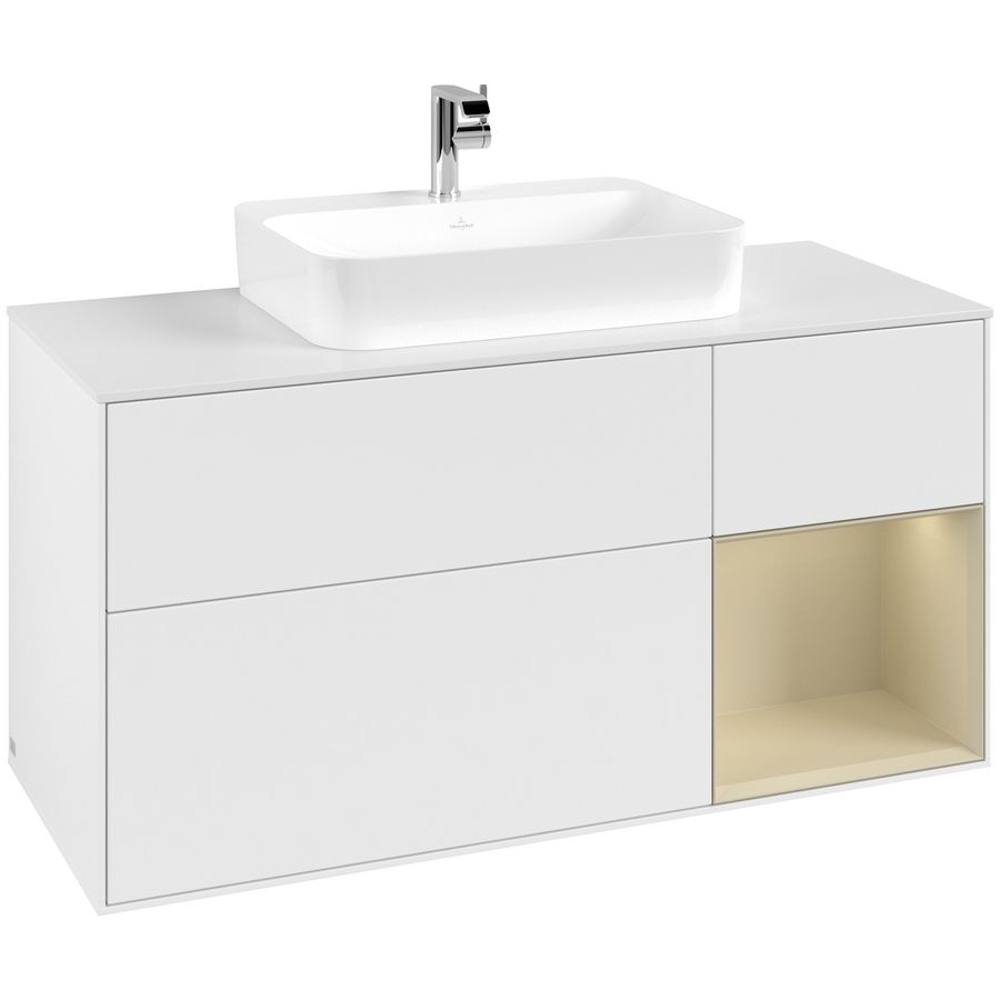 Wastafelonderkast Finion 1200x603x501mm White Matt Lacquer F421HJMT