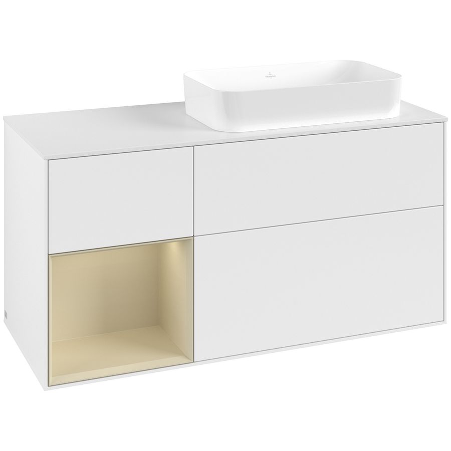 Wastafelonderkast Finion 1200x603x501mm White Matt Lacquer F681HJMT
