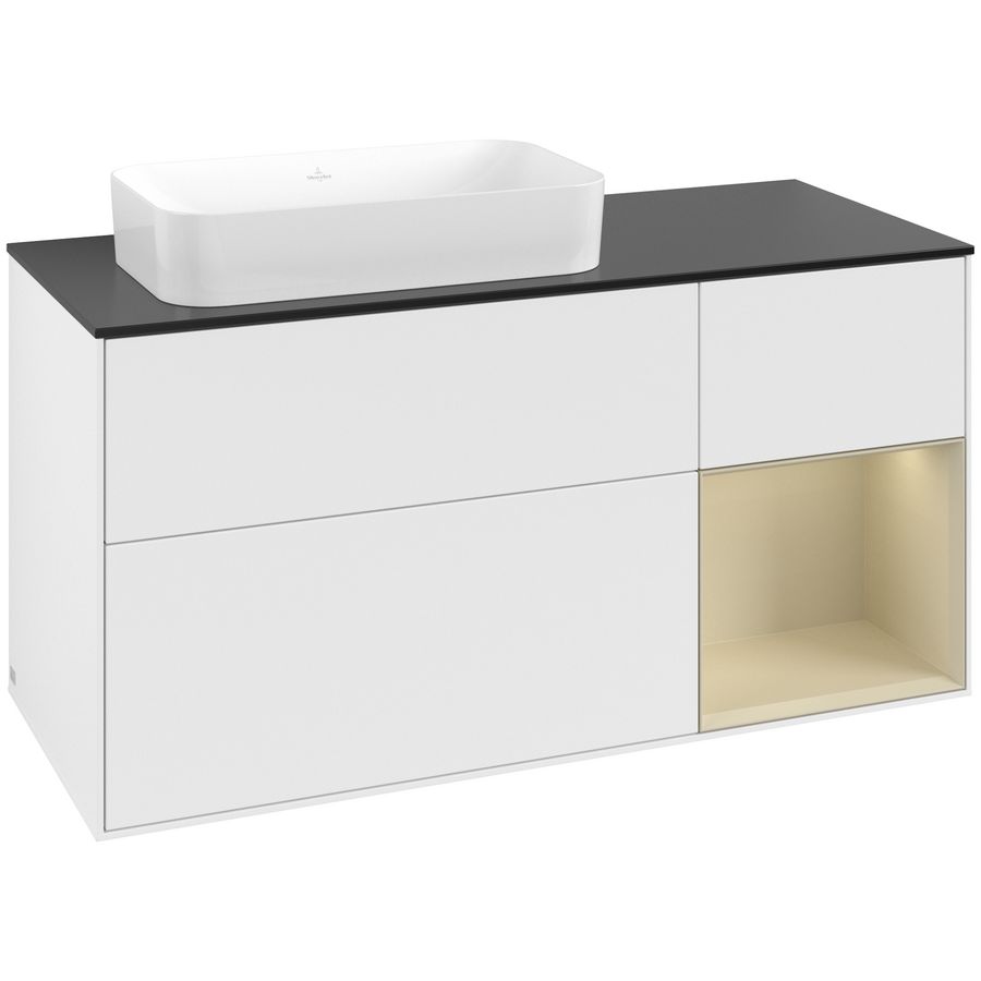 Wastafelonderkast Finion 1200x603x501mm White Matt Lacquer F692HJMT