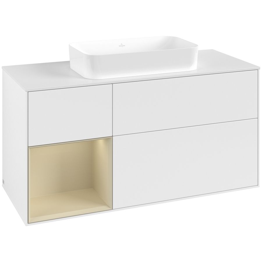 Wastafelonderkast Finion 1200x603x501mm White Matt Lacquer F701HJMT