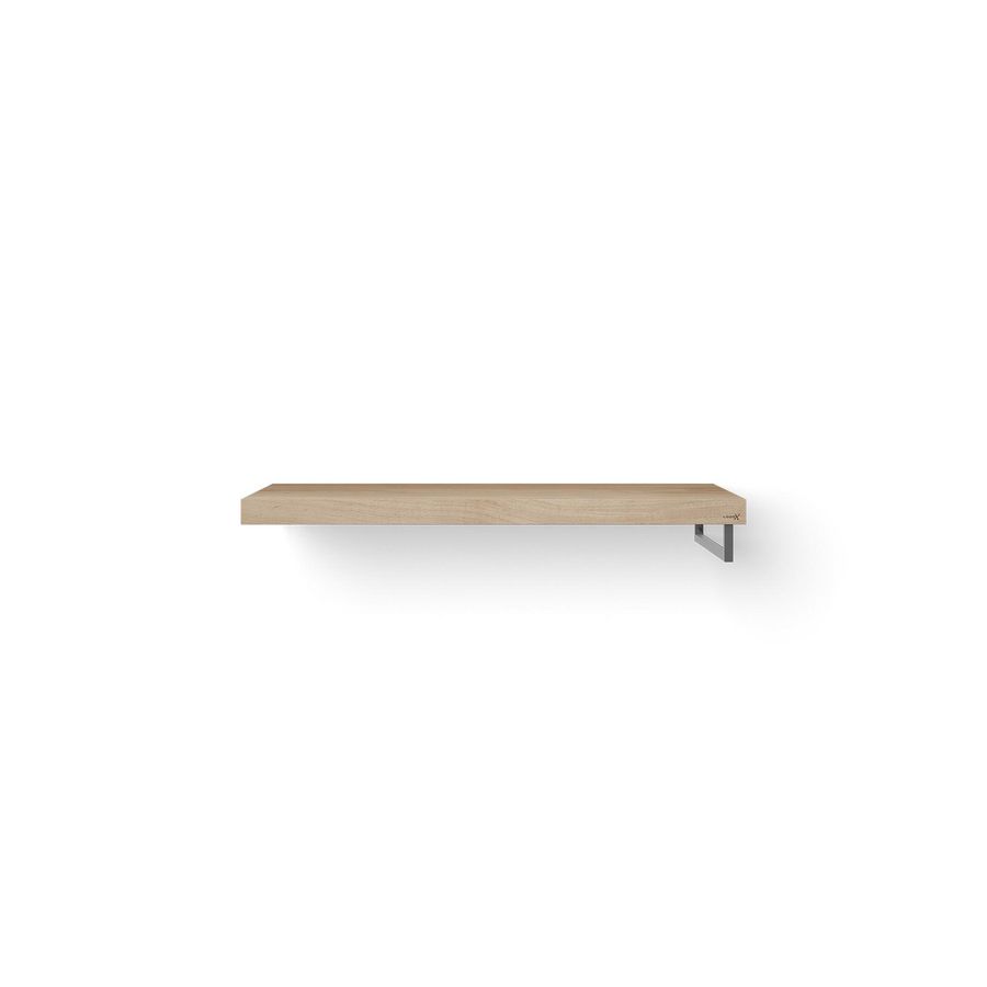 Wastafelblad Base Wood eiken 120cm RVS 1x handdoekbeugel RE.