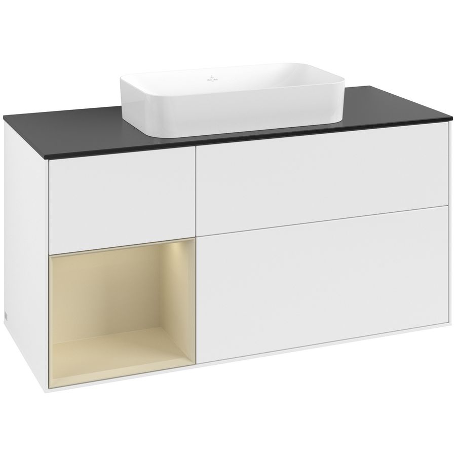 Wastafelonderkast Finion 1200x603x501mm White Matt Lacquer F702HJMT