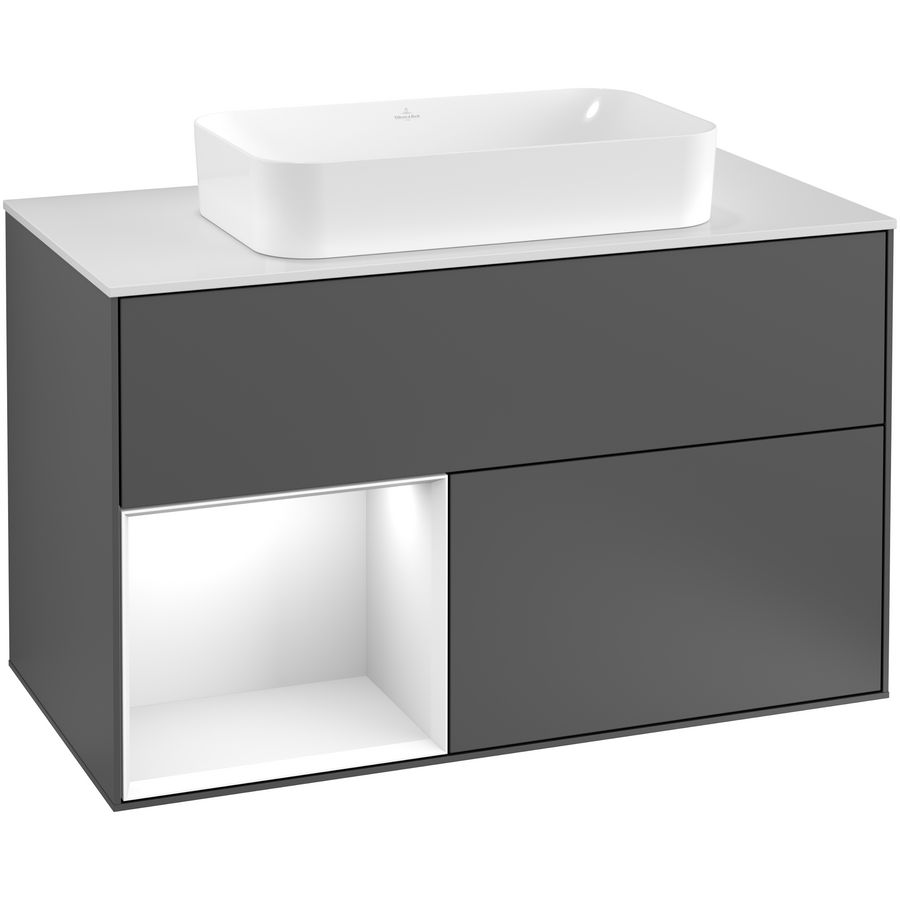 Wastafelonderkast Finion 1000x603x501mm Antr. Matt Lacquer G241GFGK