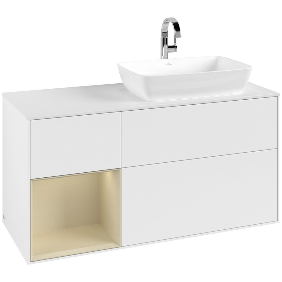 Wastafelonderkast Finion 1200x603x501mm White Matt Lacquer F801HJMT