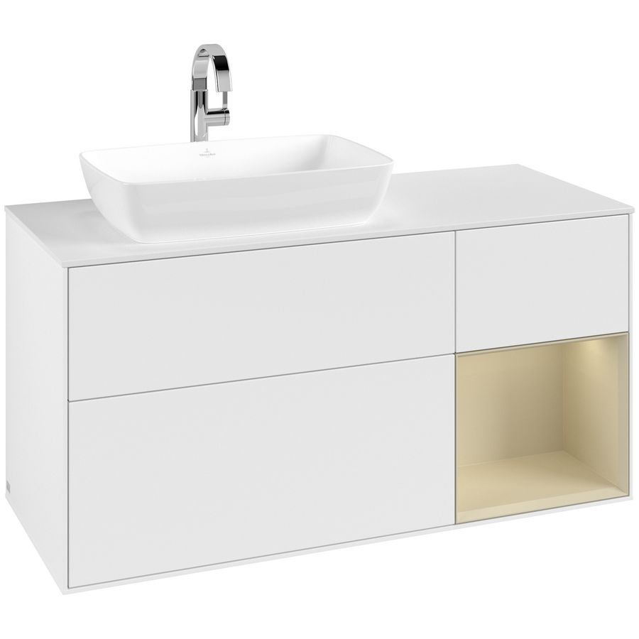 Wastafelonderkast Finion 1200x603x501mm White Matt Lacquer F811HJMT