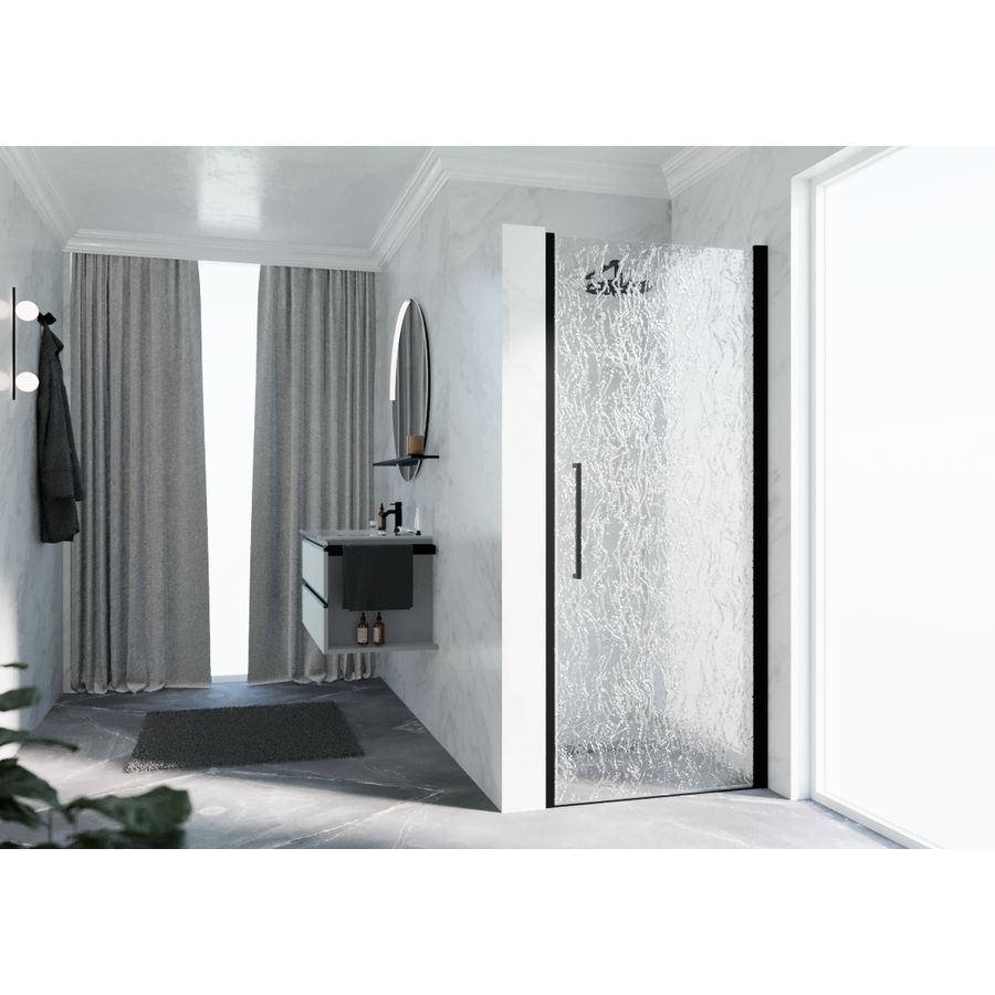 Draaideur Y21B 570-610x2000mm zwart aqua