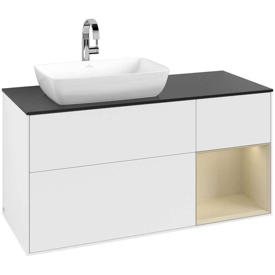 Wastafelonderkast Finion 1200x603x501mm White Matt Lacquer F812HJMT