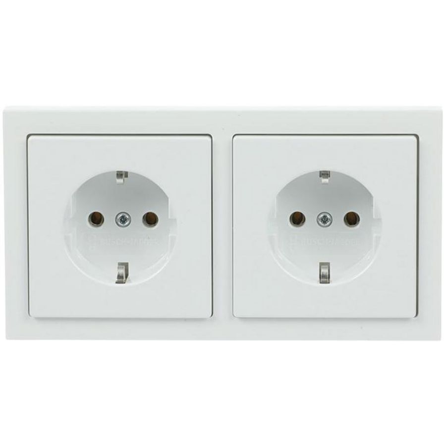 Wandcontactdoos ra dubbel hor m raam f-studiowit (20-2 EUCJ-184K-503)