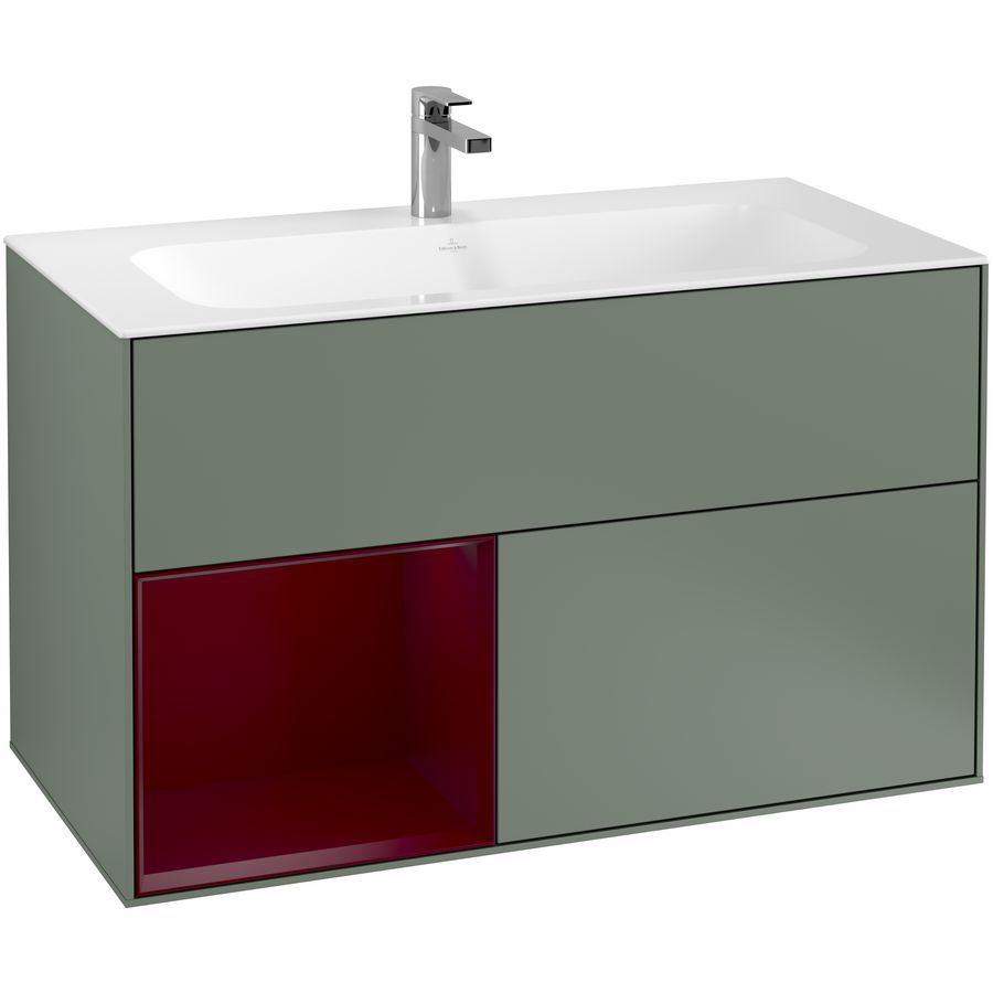 Wastafelonderkast Finion 996x591x498mm Olive Matt Lacquer F030HBGM