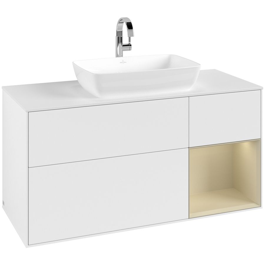 Wastafelonderkast Finion 1200x603x501mm White Matt Lacquer F831HJMT