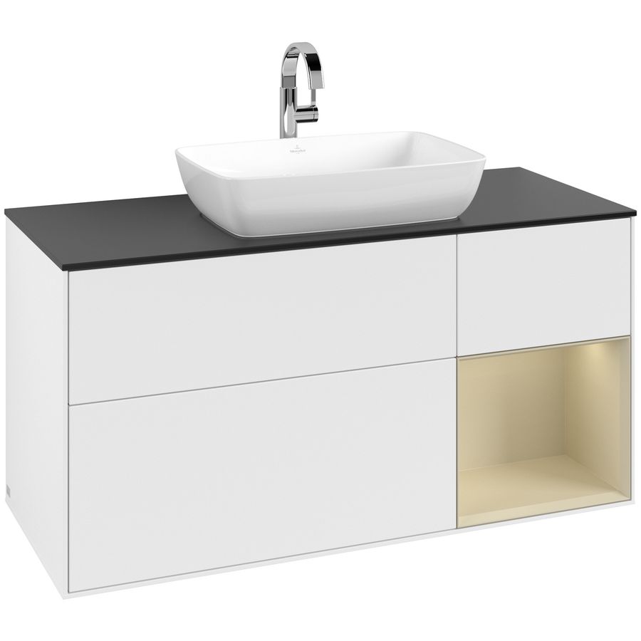 Wastafelonderkast Finion 1200x603x501mm White Matt Lacquer F832HJMT