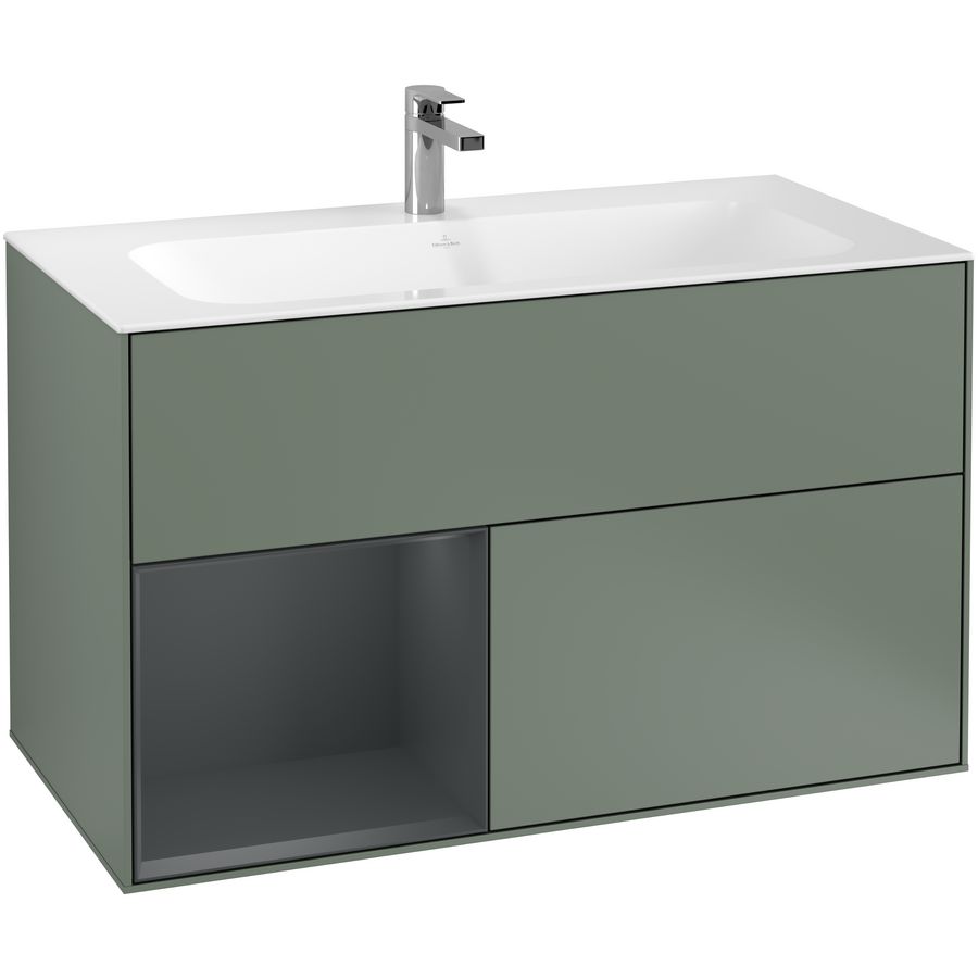 Wastafelonderkast Finion 996x591x498mm Olive Matt Lacquer F030HGGM