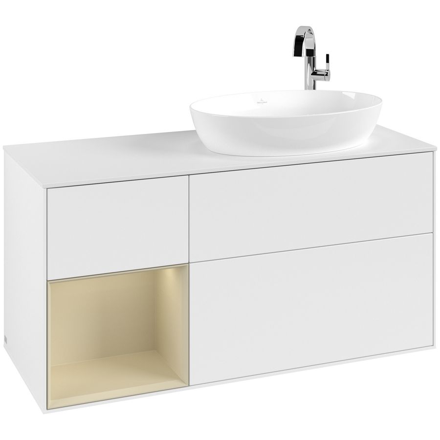 Wastafelonderkast Finion 1200x603x501mm White Matt Lacquer F921HJMT