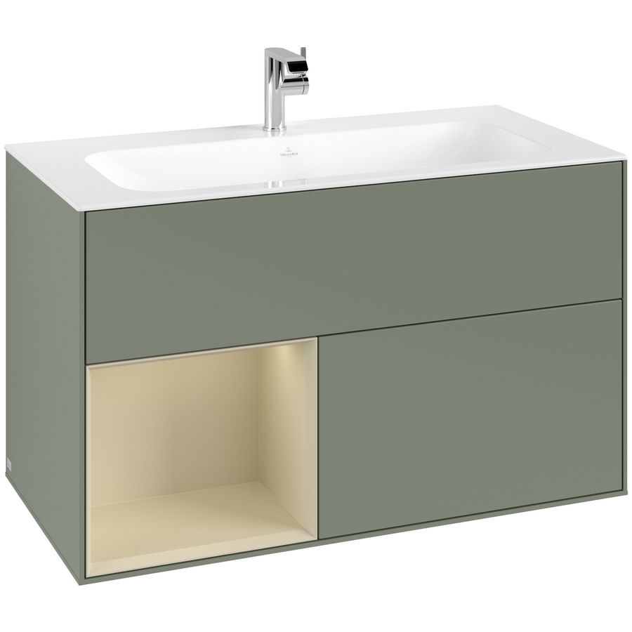 Wastafelonderkast Finion 996x591x498mm Olive Matt Lacquer F030HJGM