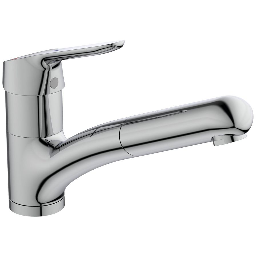 Keukenmengkraan laag m. uittrek handdouche Bluestart chroom Ceraflex