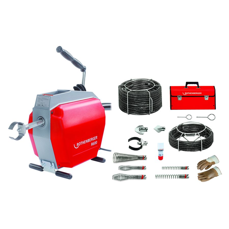 R 600 ontstoppingsmachine incl. veren set 16 + 22 mm 230v