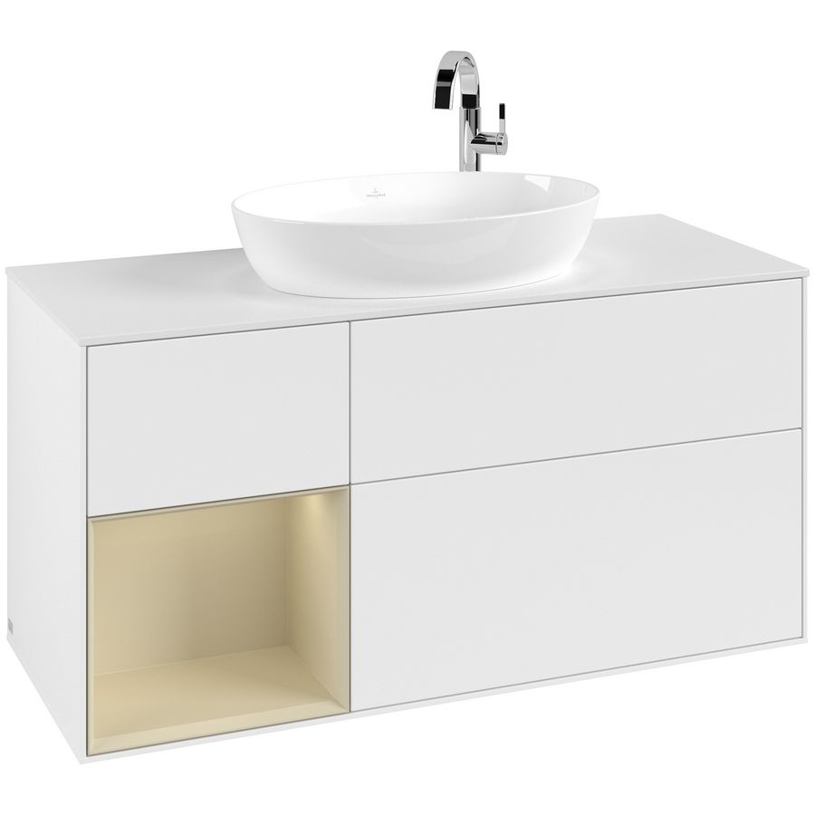 Wastafelonderkast Finion 1200x603x501mm White Matt Lacquer F941HJMT