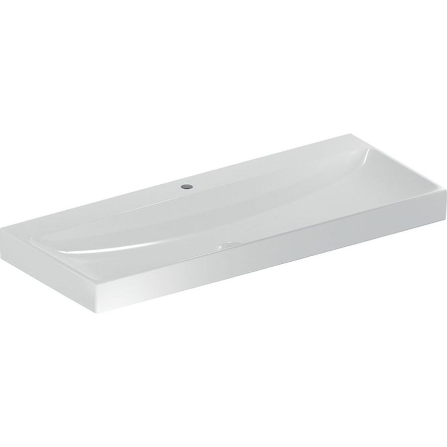 Wastafel 120x48cm met kraangat gecentreerd zonder overloop wit Keratect ONE