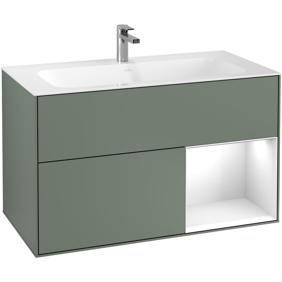 Wastafelonderkast Finion 996x591x498mm Olive Matt Lacquer F040GFGM