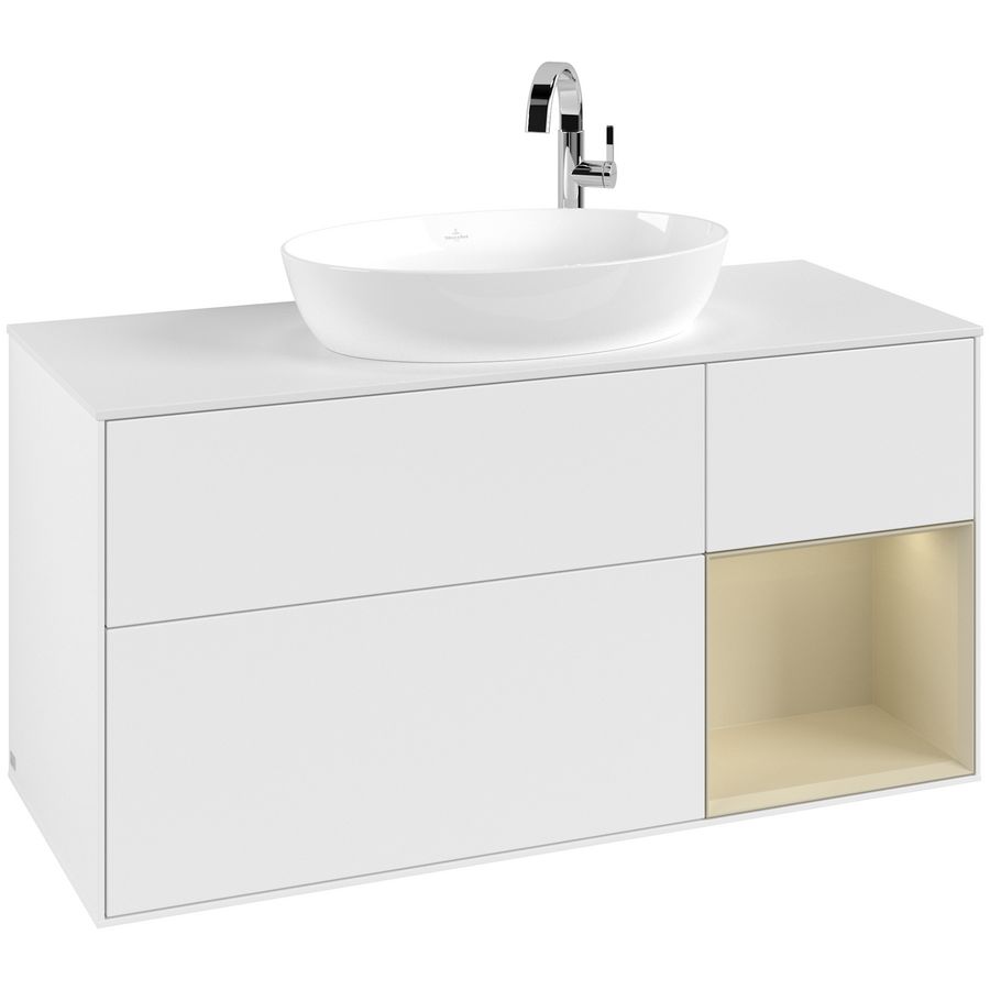 Wastafelonderkast Finion 1200x603x501mm White Matt Lacquer F951HJMT