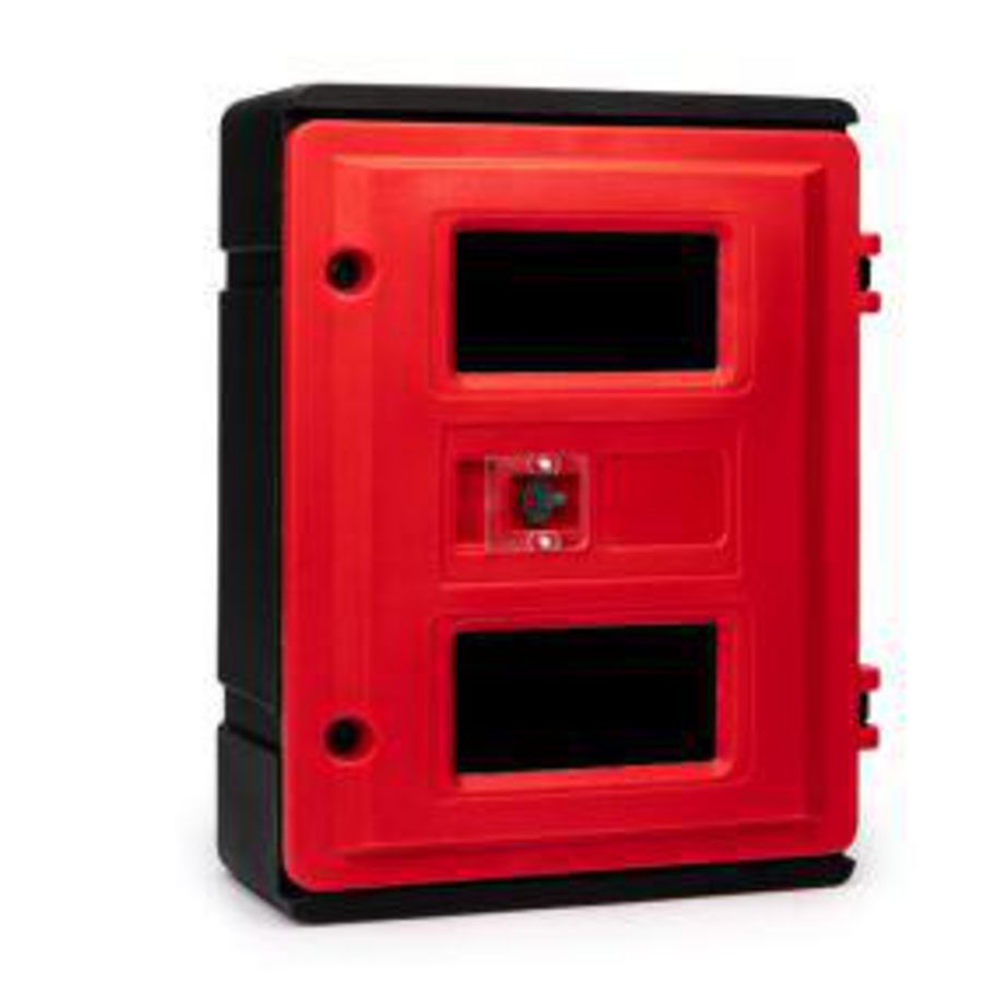 Beschermkast 720x540x270 rood/zwart. 2 blussers hoogte 620mm