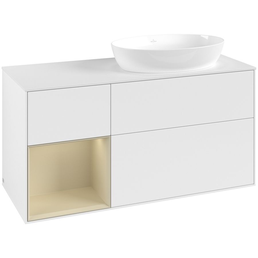 Wastafelonderkast Finion 1200x603x501mm White Matt Lacquer FA41HJMT