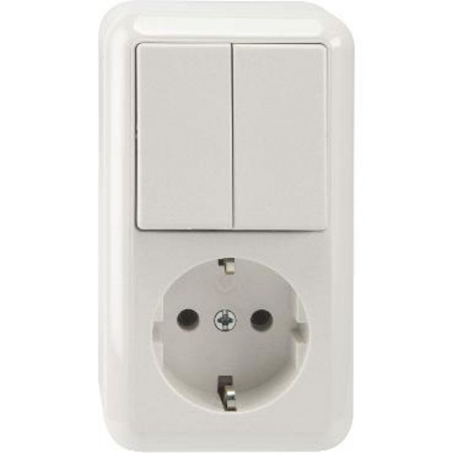 Opbouw combinatie WCD/SERIESCHAKELAAR MERTEN POLARWIT